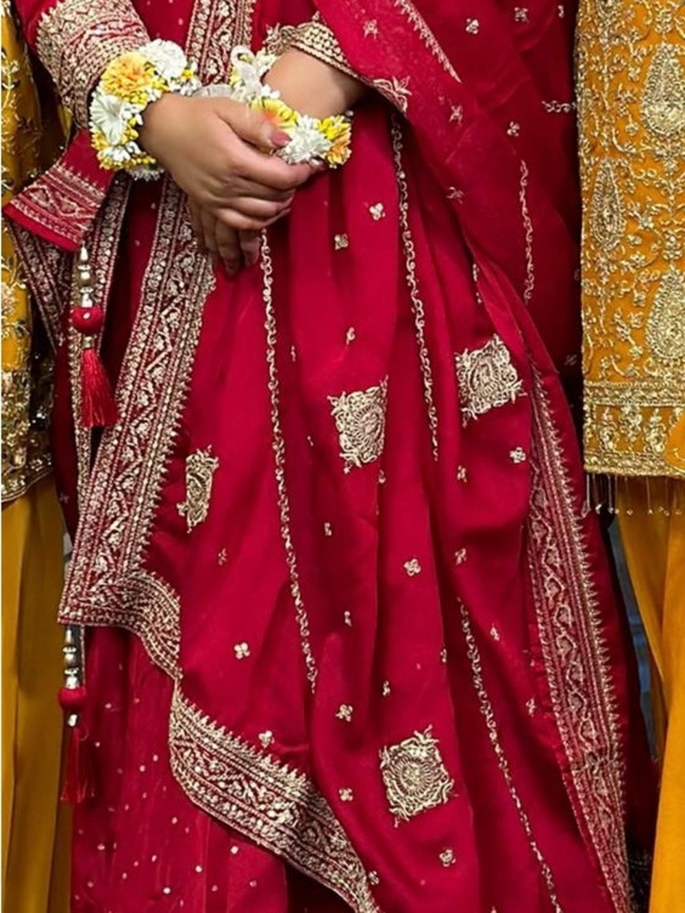 Elegant Red Embroidered Women’s Dress